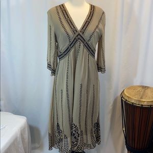NewVintage Embellished BoHo Dress L EUC